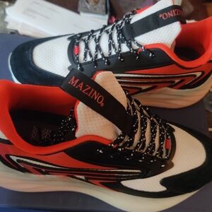 Mazino Men's Dynamic Black and Red Sneakers